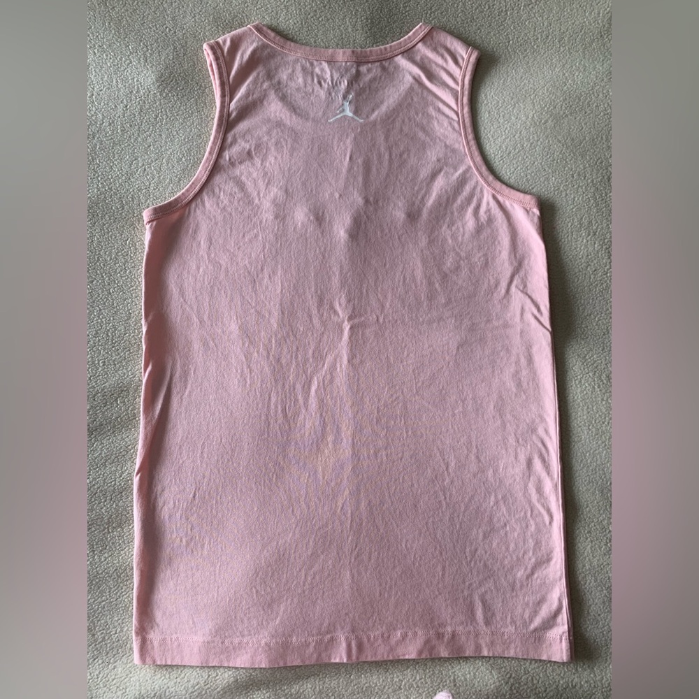 Jordan Women's Pink 100% Cotton Sleeveless Round Neck Tank Top - Picture 2 of 4